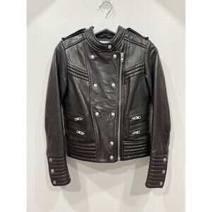 IRO Rojan Brown Biker Leather Jacket